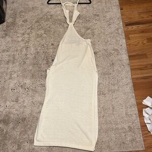 Elegant Miss Lola Cream Halter Dress - Size Small